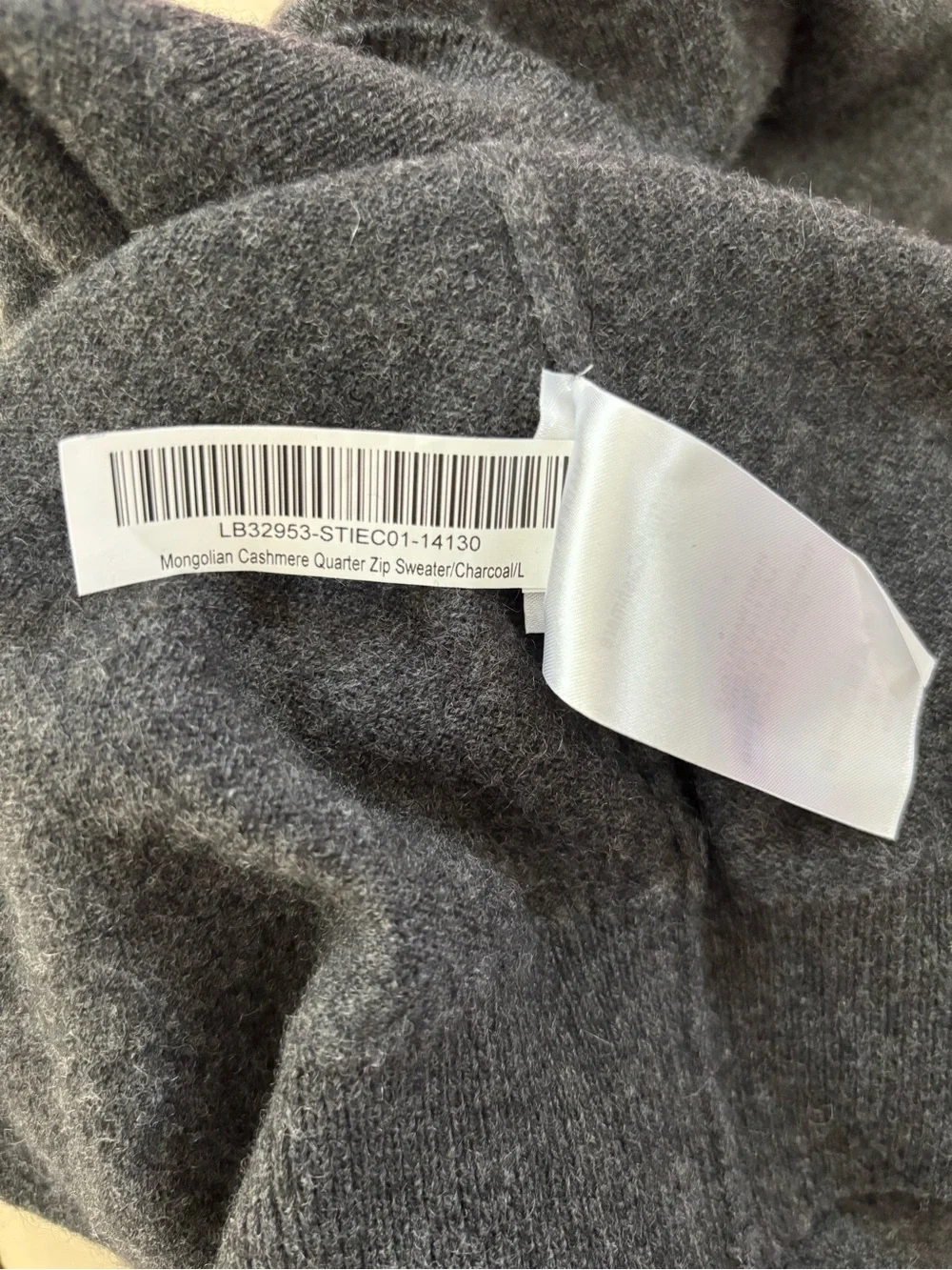 Quince Mongolian Cashmere Quarter Zip Sweater In Charcoal Size Large